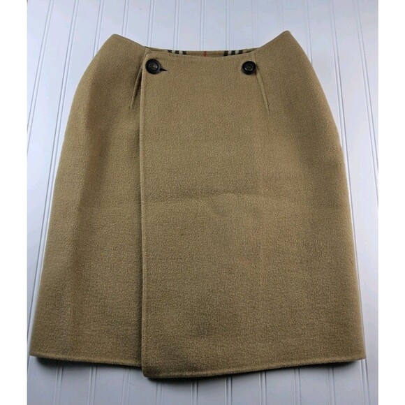 Vintage Burberry 100% Wool Reversible Nova Check Skirt Size 9